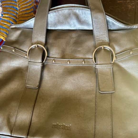 Kenneth Cole’s Unlisted large silver metallic leather Tote bag EUC like new - Picture 12 of 16